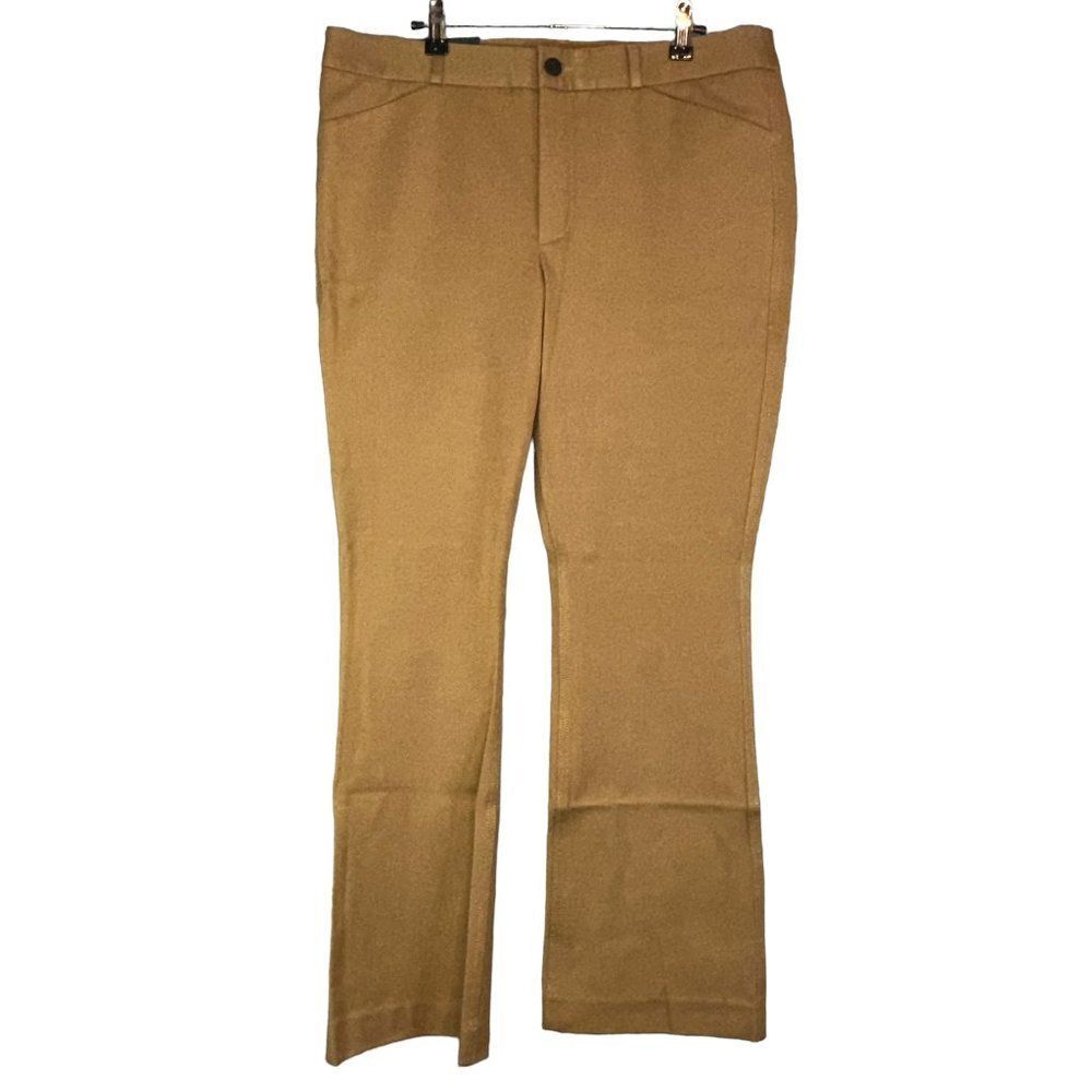 Banana Republic Pants Women's 12 Tan Sloan Straight Camel High Waist BI-Stretch - Picture 2 of 10